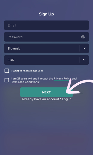 popolna registracija aplikacije