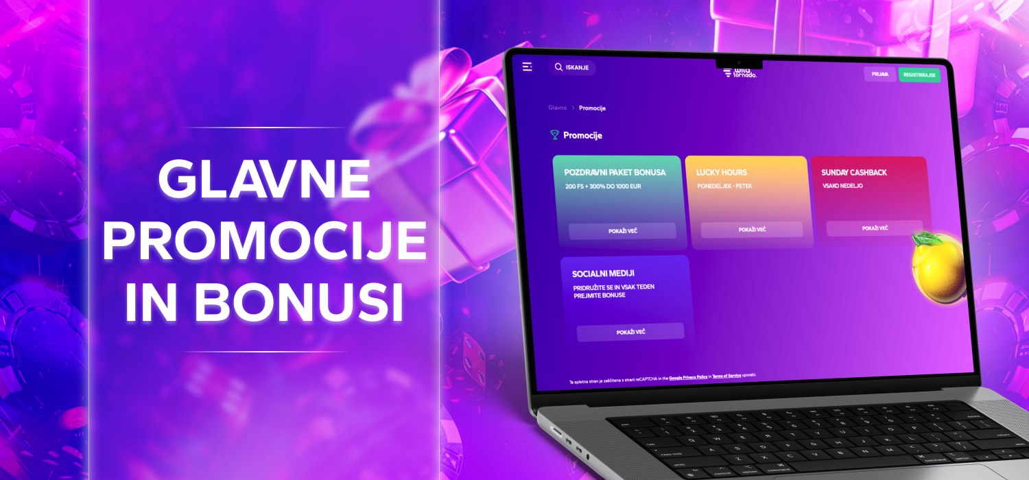 na voljo bonusi za uporabnike igralnice