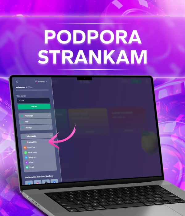 podpora strankam v spletni igralnici
